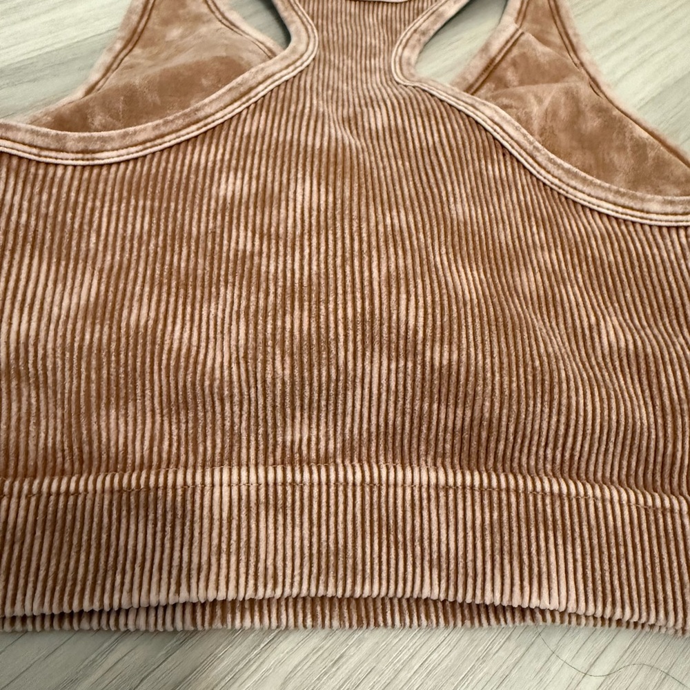 Zenana Tan Ribbed Tank Top - Picture 6 of 7